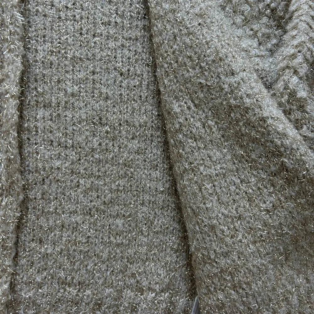 Zara Women’s Boucle Gold Specked Short Cardigan Sweater Small - Picture 5 of 6
